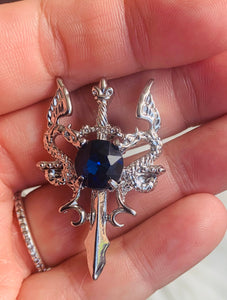 Blue diamond lapel pin
