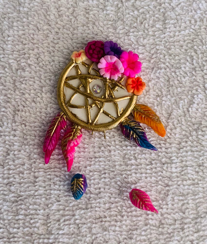 Floral dream catcher clay