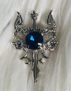 Blue diamond lapel pin