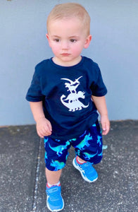 Dino set (handmade shorts and a vinyl print tee)